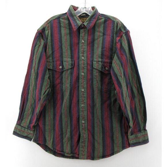 VINTAGE Eddie Bauer Shirt Medium McKinley Cloth Flannel Striped USA * - Picture 1 of 11